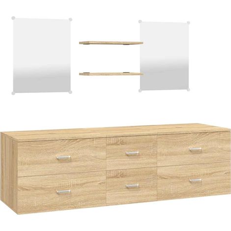 Maison Exclusive - Set Mobili da Bagno 5 pz Rovere in Legno Multistrato (1/5)