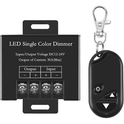 Contrôleur de variateur LED monocanal 30 A avec télécommande RF sans fil à 3 touches pour LED 5050 monochrome (1/5)