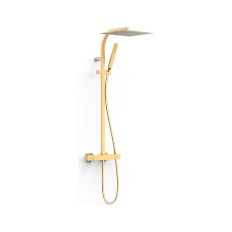 Ensemble de robinet thermostatique mural à 2 voies pour douche Or Mat 24K - TRES 19039306OM