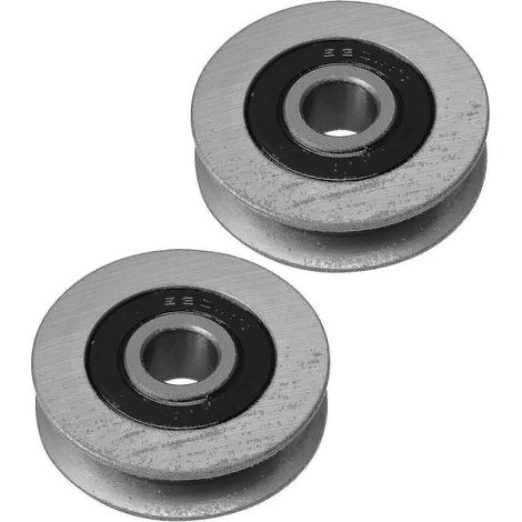 Online Store - Poulie à 2 poulies à gorge en U, diamètre 50 mm, poulies à roulement, capacité de charge 512 kg (1/3)