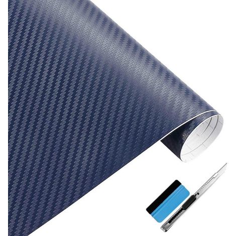 3D Carbonfolie Blau 30x152cm mit Montagewerkzeug, blasenfrei (1/5)