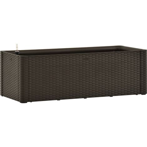 Jardinière lit surélevé plantes fleurs jardin avec système d'arrosage 100 x 43 x 33 cm moka (1/4)