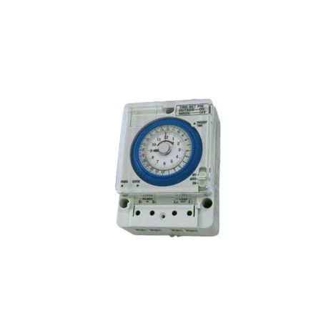 Remienda – Interruptor temporizador mecánico analógico de 16 A – Fuente de alimentación de 100-240 V CA – Montaje en riel DIN – Temporizador programable de 15 minutos – Crezuo