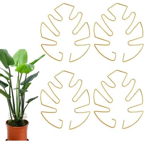 Support pour plantes grimpantes Monstera, lot de 4, doré, idéal pour les plantes grimpantes.