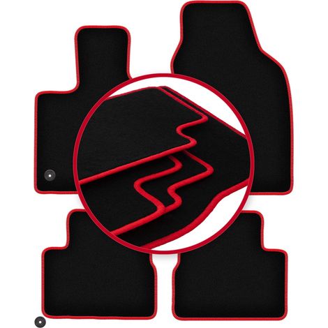 CARLUX-RED Autofußmatten für: Fiat E-500X / 500x Elektro-Crossover (2019-)