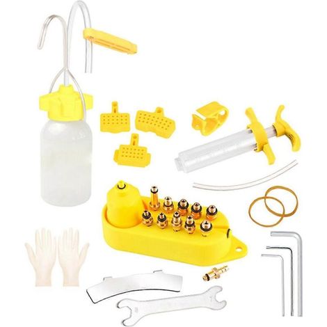 Kit d'outil de vidange d'huile de freins de vélo, outil de réparation de freins à disque hydrauliques (voir illustration) (1/5)