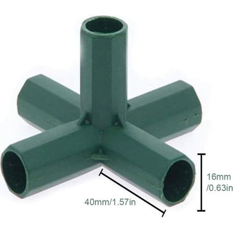 Lot de 5 Connecteurs De Cadre De Serre De 16 mm, 5 Voies connecteurs d'angle PVC, Accessoires De Connexion en Plastique De Serre, pour Cadre de Jardin Cages Ă Fruits ClĂ´tures Cadre de Serre (1/4)