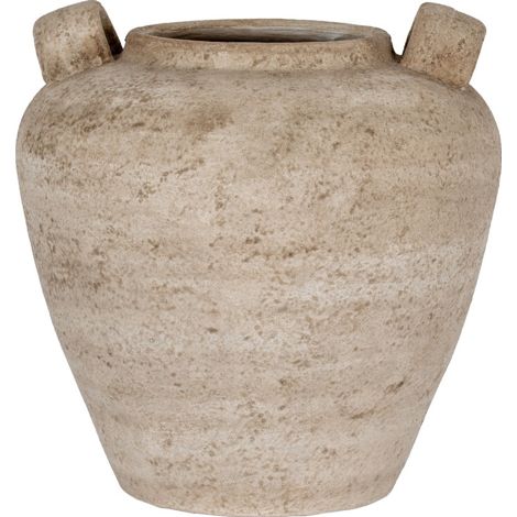 Terra Large Urn Vase with Handles - Ceramic - L36 x W36 x H35 cm - Brown