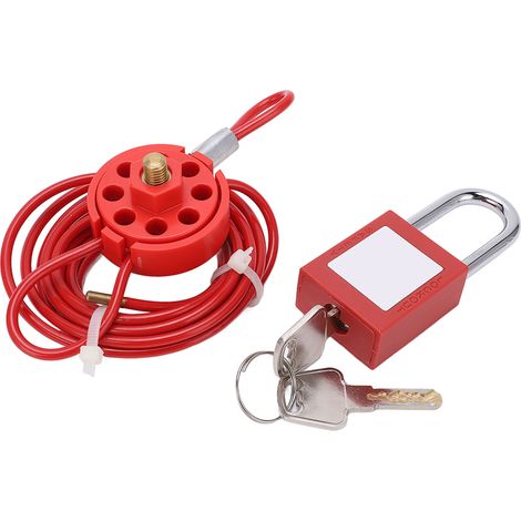 serrure de porte-Serrure à Cable Nylon Premium Acier Inoxydable Résistant Durable 2m 3.8mm Flexible Application Industrielle (1/4)