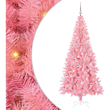Christmas Tree with 300 LEDs with Stand Pink 240 cm PVC vidaXL (1/5)