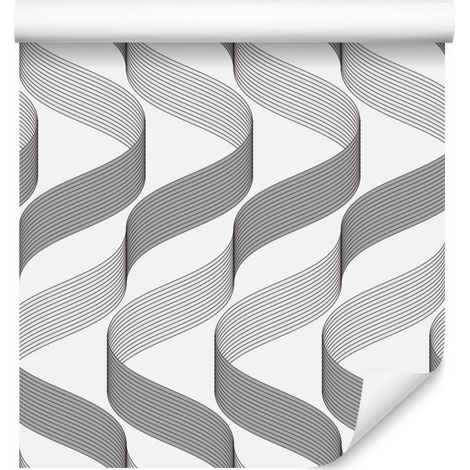 Papel pintado geométrico y moderno con diseño de ondas para salón y dormitorio, 50x1000 cm. (1/5)