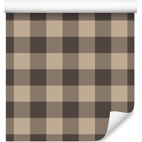 Papier peint tendance beige à carreaux style vintage 50x1000 cm (1/5)