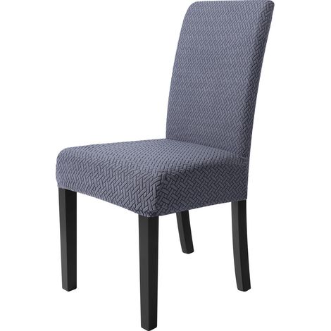 T-förmiger Sitzbezug aus Fleece mit Jacquard-Muster und mittigem Elastikband – Einfarbige dekorative Abdeckung für Sofa, dunkelgrau, Rückenlehnenhöhe 45 bis 55 cm