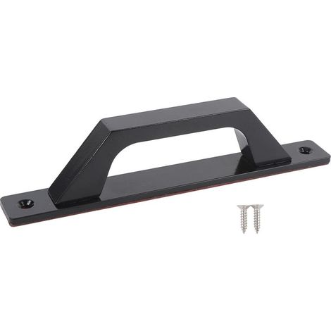 Poignée de porte adhésive en alliage d'aluminium anti-corrosion 2Pcs – pour portes barn, portes coulissantes, armoires, dressings et cabinets (2 poignées + 4 vis, noir) (1/5)