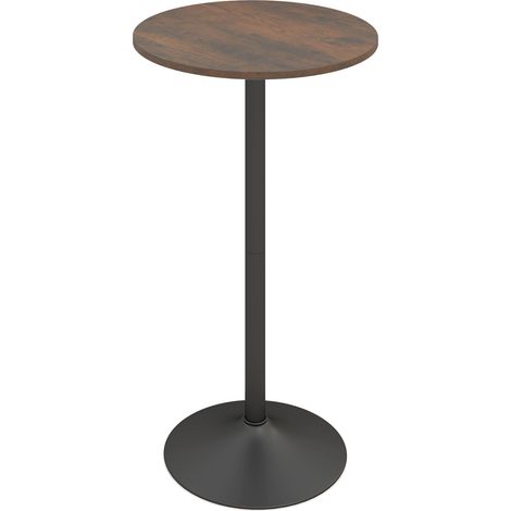 COSTWAY Round Top Pub and Bar Table Standing Bistro Table with MDF Top & Black Leg (1/5)