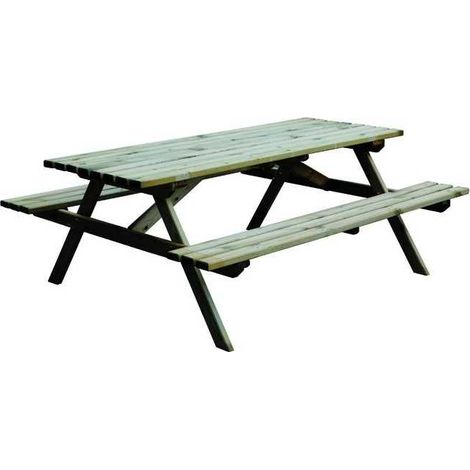 Table avec bancs en bois