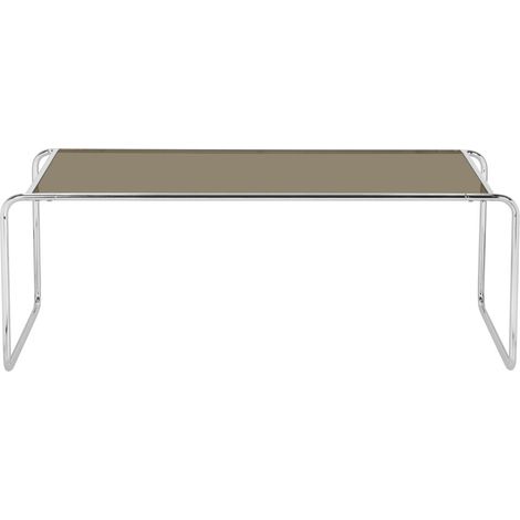 Table basse en verre pieds chrome L110cm - Verre fumé - Rika (1/5)