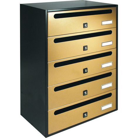 CASSETTA POSTALE ALUBOX CUBO/R 5 38,5X25X53 ORO (1/2)
