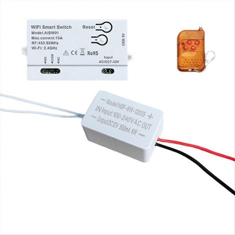 Module domotique à distance 433 MHz pour interrupteur intelligent WiFi, minuterie DIY, télécommande intelligente 7-32 V et convertisseur (1/5)