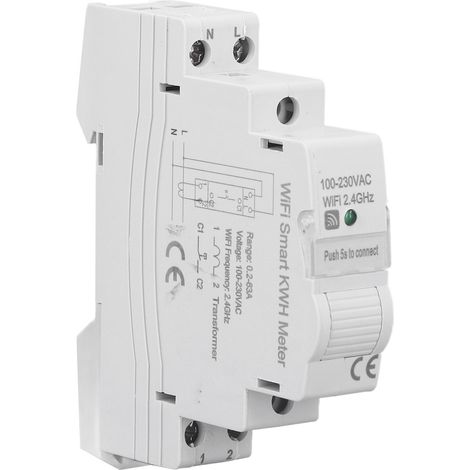 Compteur energie intelligent ATMS1603, surveillance conso electrique APP, voltampere KWH 100-230V, boitier PC, domicile piscine VE (1/5)