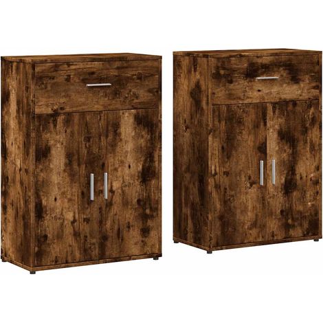 Maison Exclusive - Credenze 2 pz Rovere Fumo 60x30x84 cm in Legno Multistrato