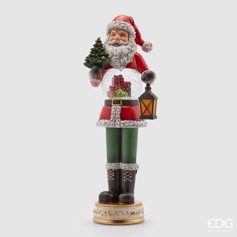 EDG Enzo De Gasperi Sferacqua Babbo Natale Lanterna con Led H 50 Cm D 13 Cm Green Red (1/5)