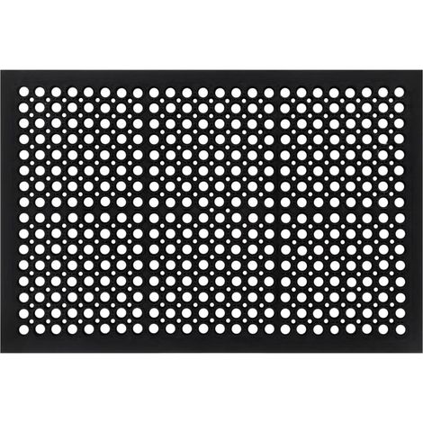 Paillasson rectangulaire antidérapant durable 60 x 90 cm usage intérieur extérieur finition mate en caoutchouc noir