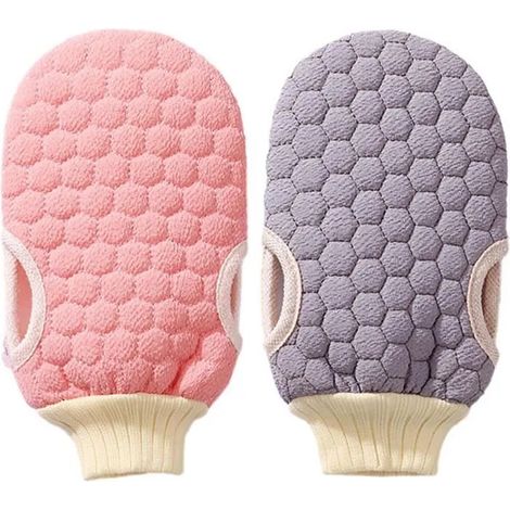 2Pcs Gant Exfoliant Corps,Gant Exfoliant Corps Poils,Gant Exfoliant Élimine Cellules Mortes De Peau – Gant De Toilette Exfoliant (1/4)