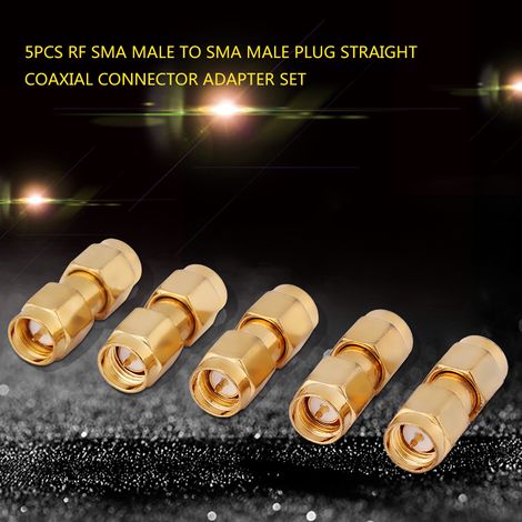 Lot de 5 adaptateurs de connecteurs coaxiaux droits SMA mâle vers SMA mâle RF (1/5)