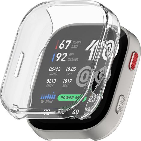 Funda 2 en 1 con protector de pantalla para Amazfit Bip Max, transparente (1/5)