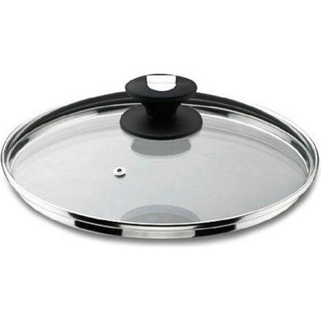 Lacor Glasdeckel 14 cm Edelstahlrand Dampflöcher
