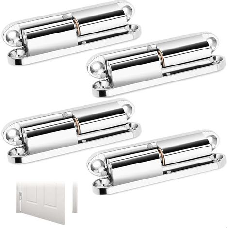 Invisible Door Hinges, Removable Zinc Alloy Door Hinges, Wooden Door Hinges, Cabinets, Windows, Furniture, Screw Mount, Length 8 cm (1/5)