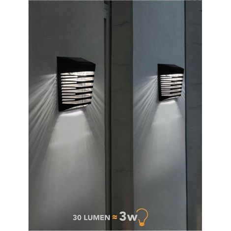 Faretto Led Luce Bianca Pannello Solare Ricaricabile Sensore Crepuscolare 3 W (1/4)