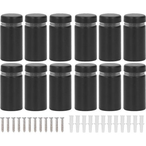 12-teiliges Set mit Abstandsschrauben aus Edelstahl (16 x 30 mm) zur Wandmontage von Werbeartikeln