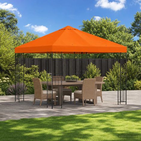 vidaXL Gazebo 3 x 3 m Orange Polyester and Steel 190 gsm (1/5)