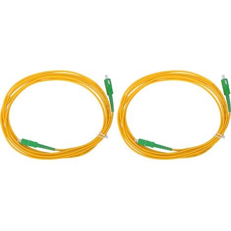 Câble fibre optique 2 pièces, monomode single-core SC/APC à SC/APC, SM-G652D OS2, 3 mètres, liaison réseau haute performance, connecteurs duplex, faible perte, pour FTTH et data centers. (1/4)