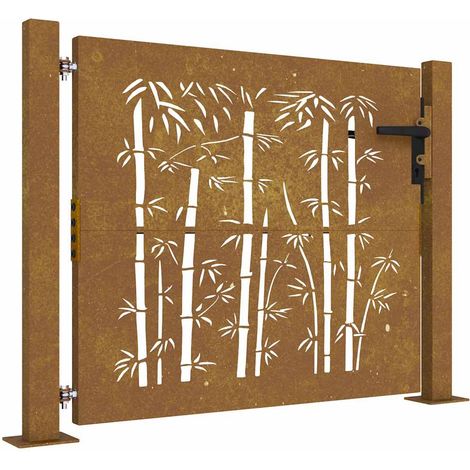 Maison Exclusive - Gartentor 100x100 cm Cortenstahl Bambus-Design