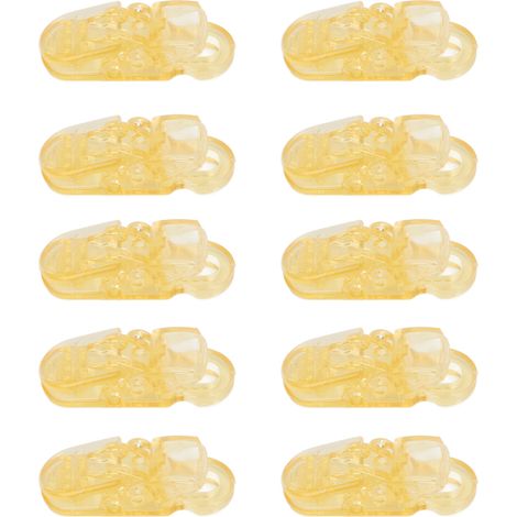 10 clips jaunes transparents de sécurité pour aide auditive, remplacement en plastique pour support d'amplificateur sonore (1/5)