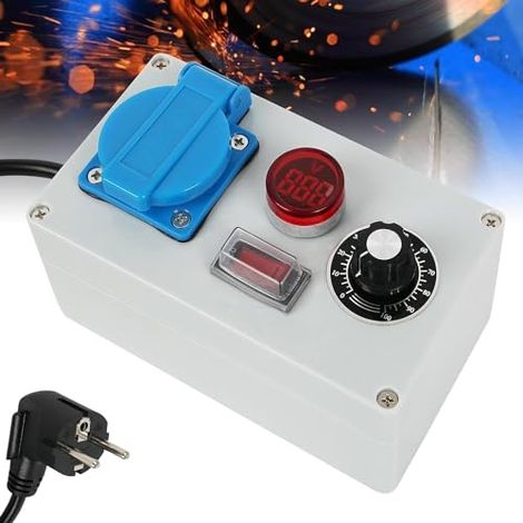 Variateur, Régulateur de Tension électrique et de Puissance 2000 W, Régulateur de Vitesse du Moteur, 230 V, Prise de Courant UE (1/5)