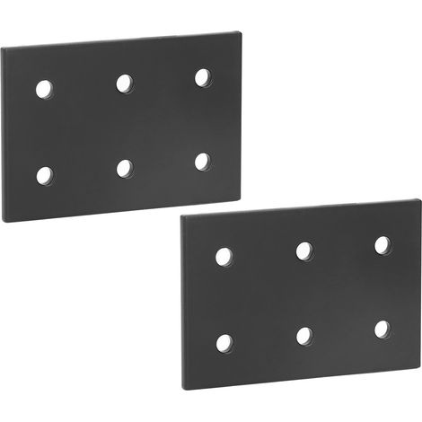 2 Stück Verbindungsplatten, 6 Löcher, Aluminiumlegierung, rostbeständig, flache Verbindungsplatten für Maschinen und Möbel 2040 (1/5)