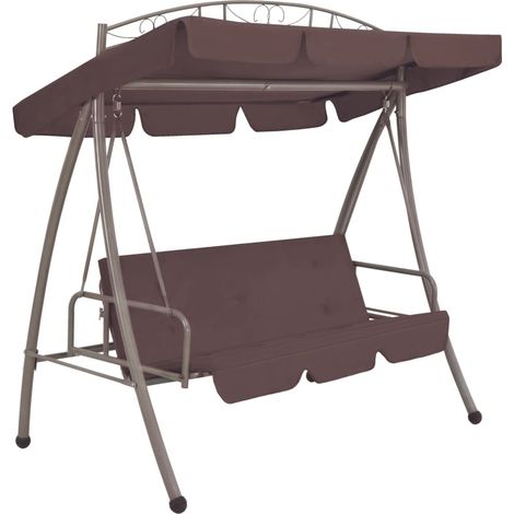 FIMEI Balancelle convertible d'extérieur avec auvent Café (1/5)