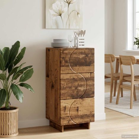 vidaXL Buffet Bois ancien 33,5 x 34,5 x 75 cm Bois d'ingénierie (1/5)