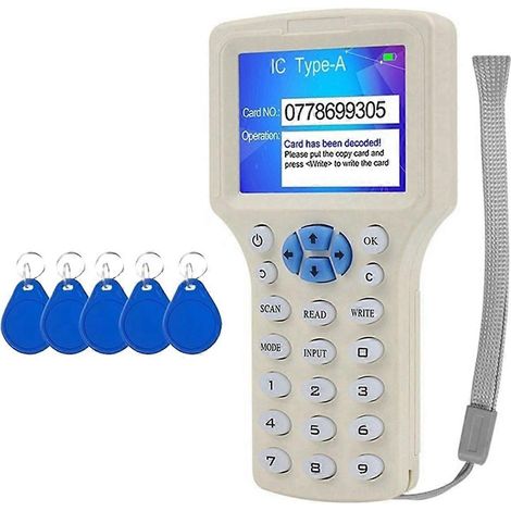 NFC-RFID-Smartcard-Lesegerät + 5 CUID-Schlüsselanhänger, 125K 13,56 MHz RFID-Duplikator, IC/ID-Schlüsselprogrammierer, RFID-Schlüsselreplikator (1/5)