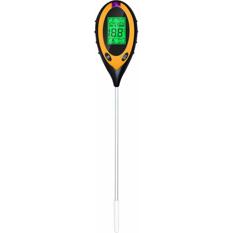 Testeur de Sol 4 en 1 Soil Tester PH-mètre, lumière du Soleil, température, hygromètre pour Jardin Ferme Pelouse Intérieur en Plein Air Plante Fleur (1/5)