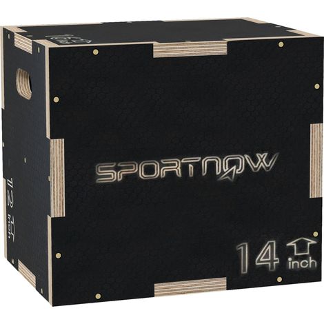 Box Jump Pliometrico a 3 Altezze 41-36-31 cm in Legno Antiscivolo Nero (1/5)