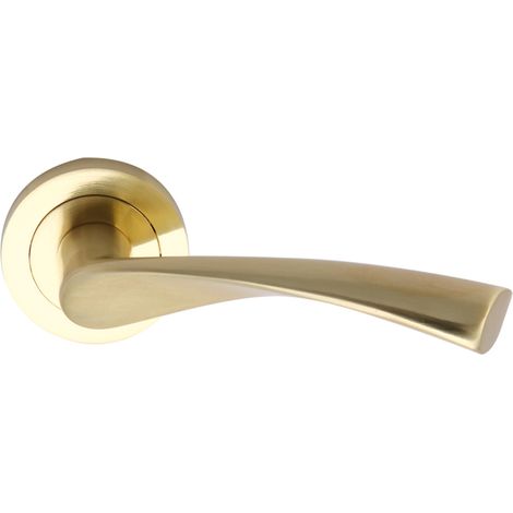 Manilla puerta aluminio dorada roseta redonda modelo 136A (1/5)