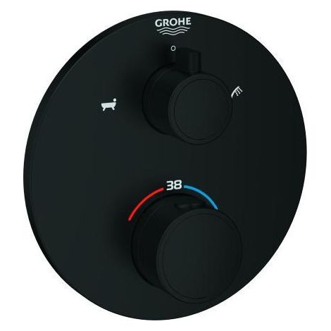 THM-Batt. Grohtherm 102210 2 sorties FMS pour 35604 rond mat noir