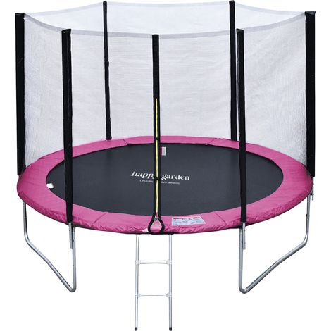 Premium Pack Trampolino 305cm reversibile rosa/grigio ADELAÏDE + rete, scala, copertura e kit di ancoraggio