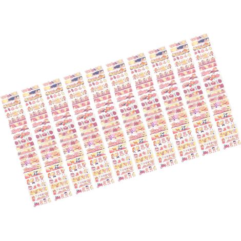 Lot de 10 rubans adhésifs PET décoratifs mignons, étiquettes cartoon pour calendrier, stickers fins type 14, scrapbooking et décoration. (1/5)
