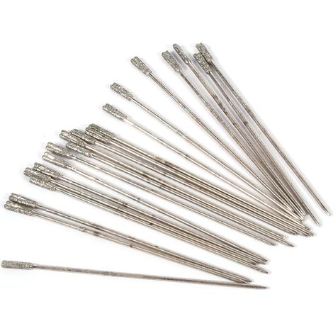 20 pièces 1mm Foret lapidaire, forets lapidaires enduits de Diamant Aiguille de forets Solides pour l'agate de Bijoux (1/5)